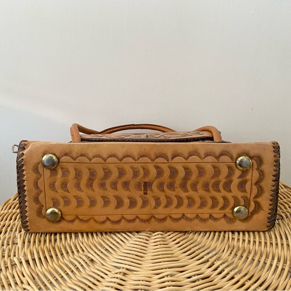 Vintage Tooled Leather Handbag - Picture 5 of 9